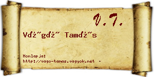 Vágó Tamás névjegykártya